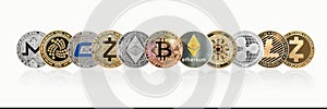 Cryptocurrency Bitcoin BTC with ETH Ethereum, Cardano, Ripple, Litecoin, MIOTA, Zcash, Monero, GASH, defi altcoins