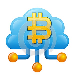 Cryptocurrency Bitcoin Cloud Icon