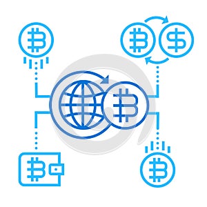 Cryptocurrency Bitcoin Concept Icon