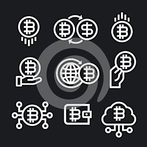 Cryptocurrency Bitcoin Icon Set