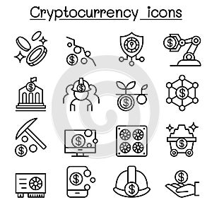 Cryptocurrency , Blockchain & ICO icon set