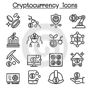 Cryptocurrency , Blockchain & ICO icon set photo