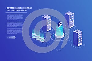 Cryptocurrency and blockchain isometric
