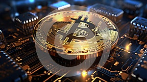 Cryptocurrency and blockchain technology background. Modern financial technologies concept