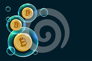 Cryptocurrency bubble concept background design