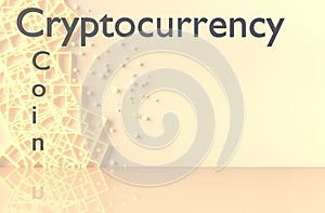 Cryptocurrency and coin background. 3d render.