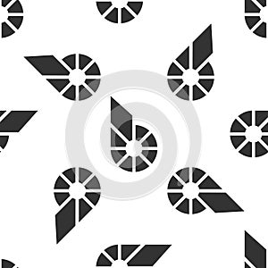 Cryptocurrency coin Bitshares BTS icon seamless pattern on white background. Physical bit coin. Digital currency