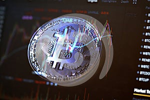 Cryptocurrency coin and financial stock market data