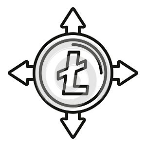 Cryptocurrency coin icon outline vector. Crypto money
