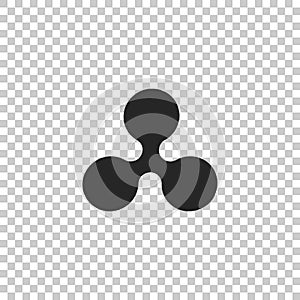 Cryptocurrency coin Ripple XRP icon isolated on transparent background. Physical bit coin. Digital currency. Altcoin