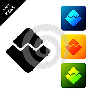 Cryptocurrency coin Waves icon isolated. Physical bit coin. Digital currency. Altcoin symbol. Blockchain based secure