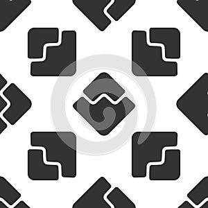 Cryptocurrency coin Waves icon seamless pattern on white background. Physical bit coin. Digital currency. Altcoin symbol