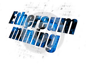 Cryptocurrency concept: Ethereum Mining on Digital background