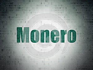 Cryptocurrency concept: Monero on Digital Data Paper background