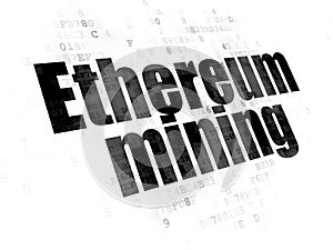 Cryptocurrency concept: Ethereum Mining on Digital background