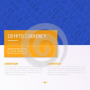 Cryptocurrency concept with thin line icons