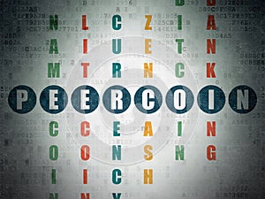 Cryptocurrency concept: word Peercoin in Crossword Puzzle