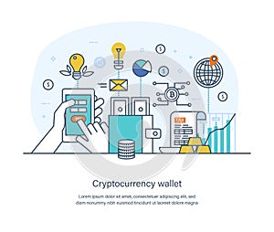 Cryptocurrency digital wallet technology for digital money storage