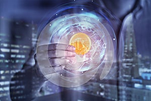 Cryptocurrency and e-commerce concept