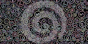 Cryptocurrency Financial Items. Altcoins Collection. Seamless Pattern Background photo