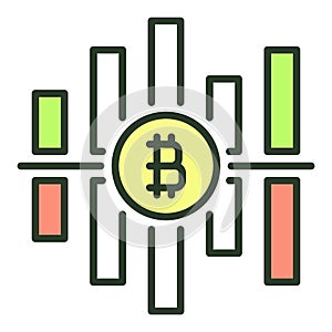 Cryptocurrency Graph vector Bitcoin Crypto Trading colored icon or design element
