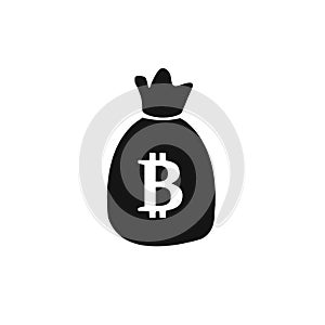 Bitcoin symbol in flat design. Vector illustration.