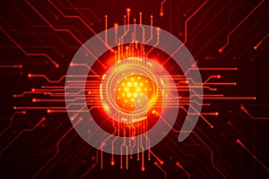 Decentralized finance and blockchain technology at the core of a digital network system.