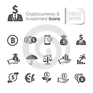 Cryptocurrency & investment icons