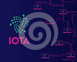 Cryptocurrency IOTA technology background style