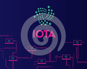 Cryptocurrency IOTA technology background style