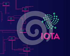 Cryptocurrency IOTA technology background style