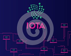Cryptocurrency IOTA technology background style