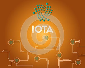 Cryptocurrency IOTA technology circuit background style