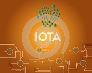Cryptocurrency IOTA technology circuit background style