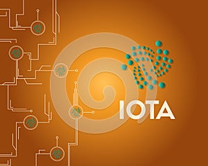 Cryptocurrency IOTA technology circuit background style