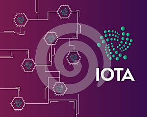 Cryptocurrency IOTA technology circuit background style