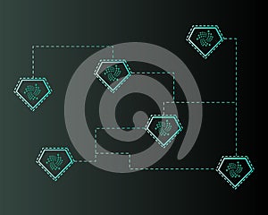 Cryptocurrency IOTA technology world background style