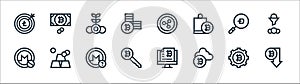 Cryptocurrency line icons. linear set. quality vector line set such as bitcoin, cryptocurrency, key, monero, bitcoin, bitcoin,