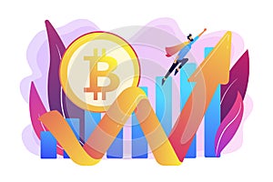 Cryptocurrency makes comeback concept vector illustration