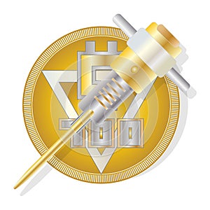 Cryptocurrency minig simbol.