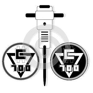 Cryptocurrency minig simbol.