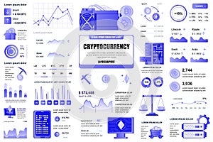 Cryptocurrency mining infographic elements