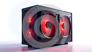 Cryptocurrency Mining Rig Model Isolated on White