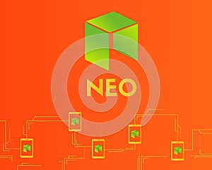 Cryptocurrency NEO connected style background