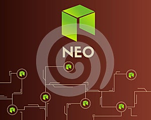 Cryptocurrency NEO technology connected style background