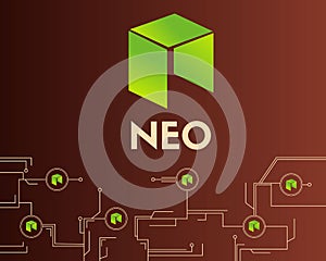 Cryptocurrency NEO technology connected style background