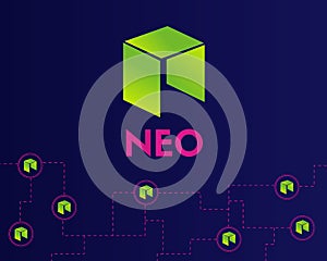 Cryptocurrency NEO technology style background