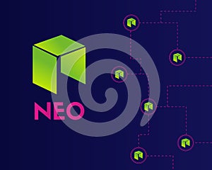 Cryptocurrency NEO technology style background