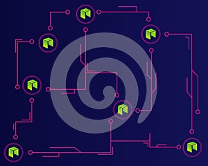 Cryptocurrency NEO technology style background