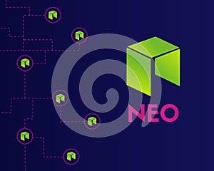 Cryptocurrency NEO technology style background